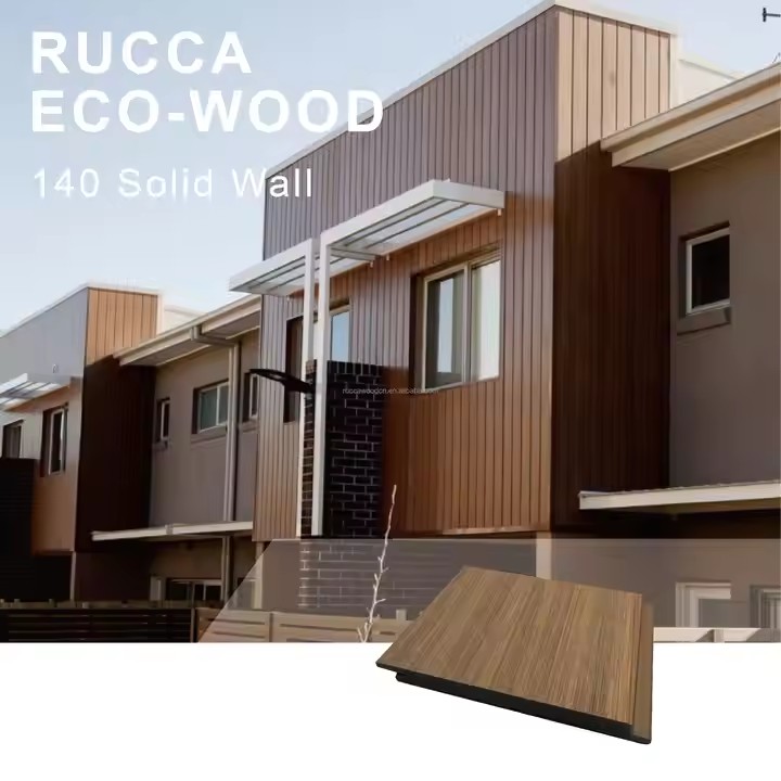 China Manufacturer Rucca Exterior 3d Wall Panel Design UV- Resistant Co-extrusion WPC Wall 14012mm
