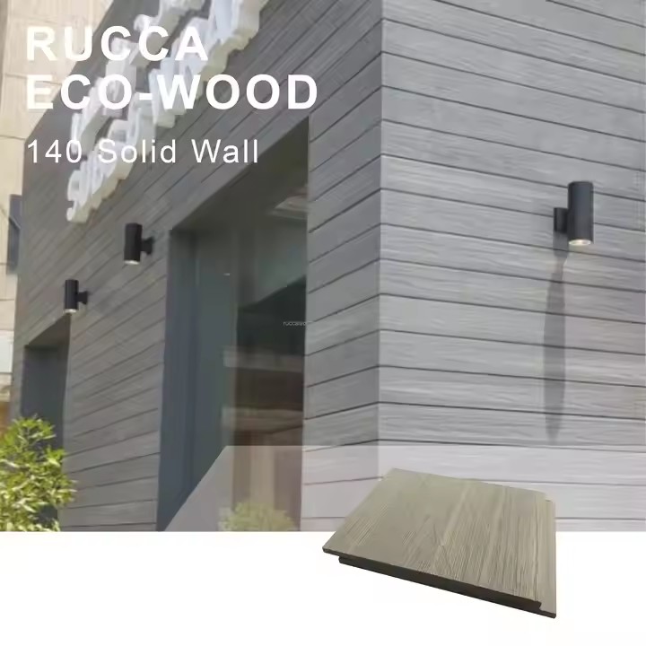 Quality China Manufacturer Rucca Exterior 3d Wall Panel Design UV- Resistant Co-extrusion WPC Wall 14012mm