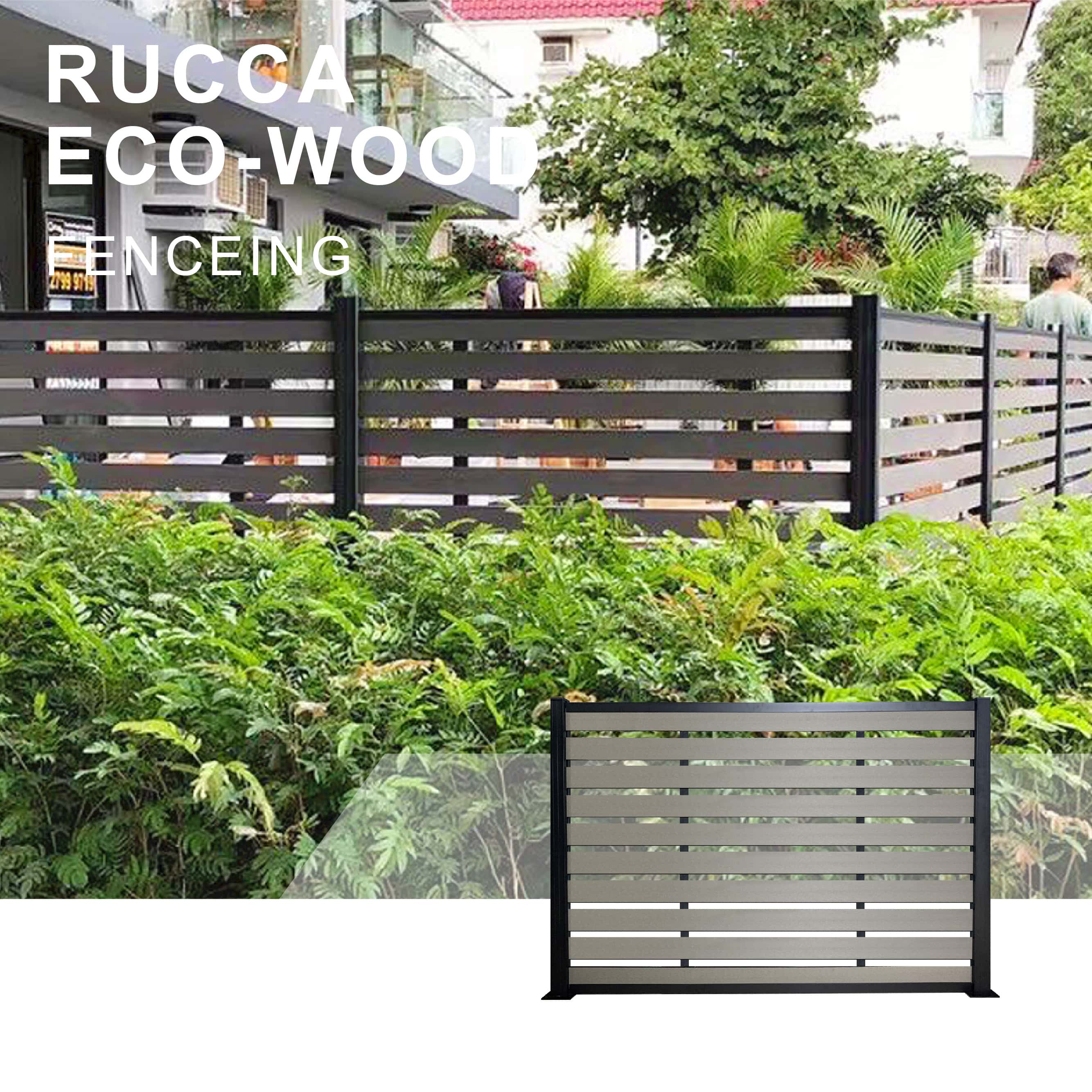 RUCCA Fence Composite Wood Garden Wpc Fence Low Maintenance Full And Half Privacy Fence