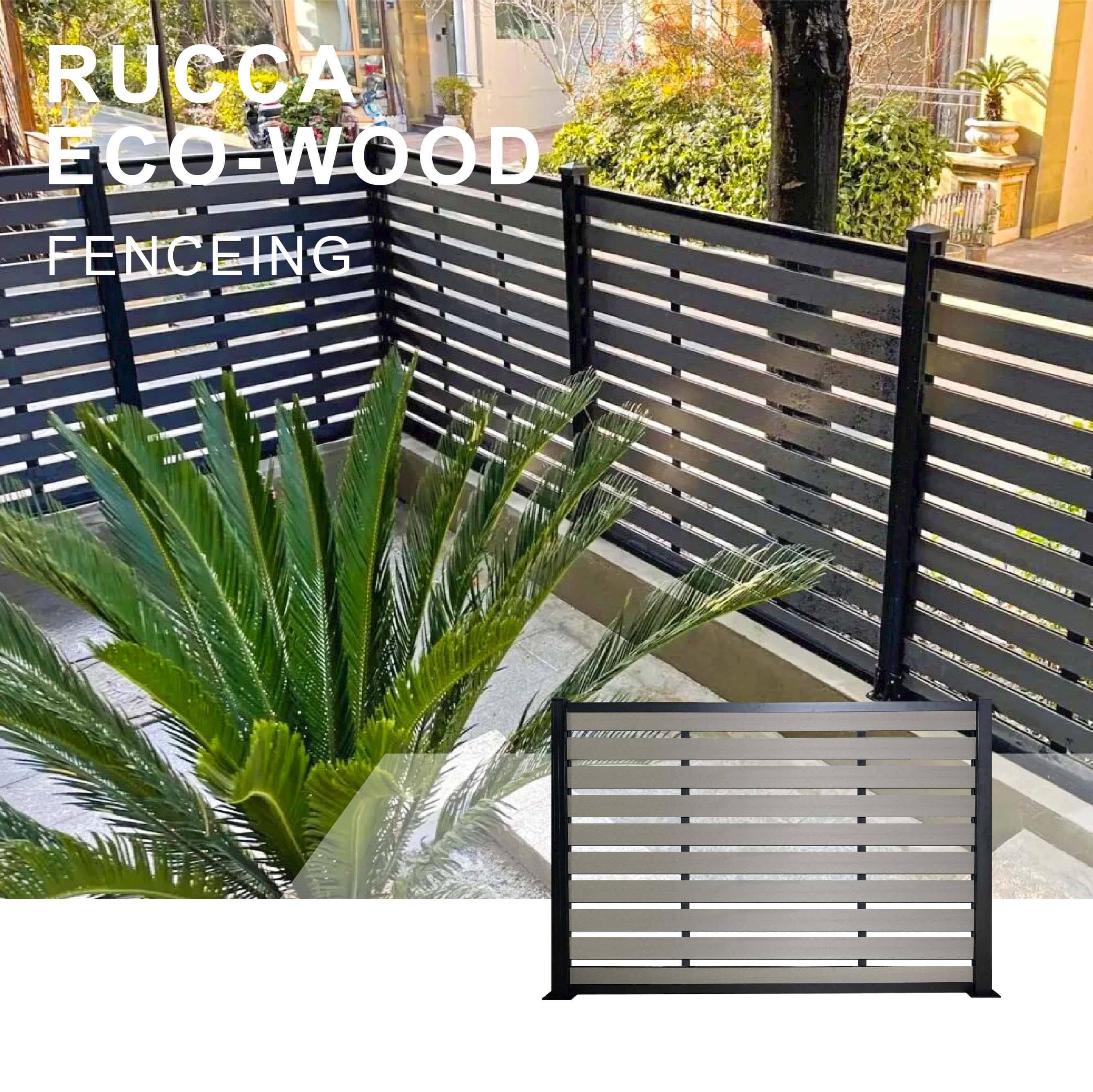 RUCCA Fence Composite Wood Garden Wpc Panels Low Maintenance Full And Half Privacy Fence