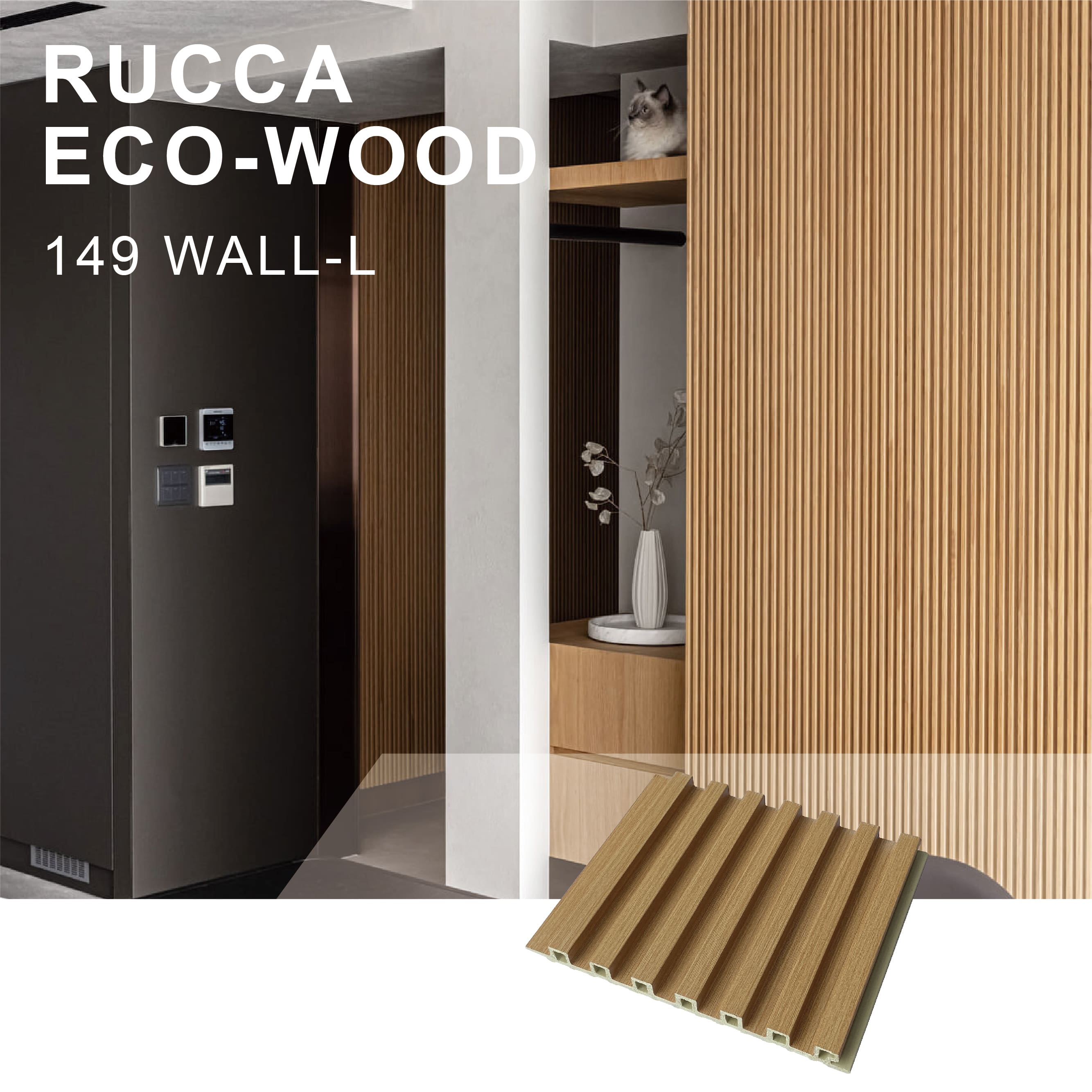 RUCCA Indoor White Color Decorative Luxury House Wood Hollow Wall Panel Wood Composite Panel Interior Exterior